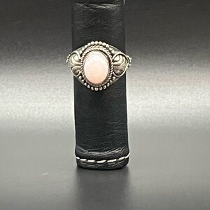 Sterling Silver Pink Opal Oval Ring - Women’s Jewelry